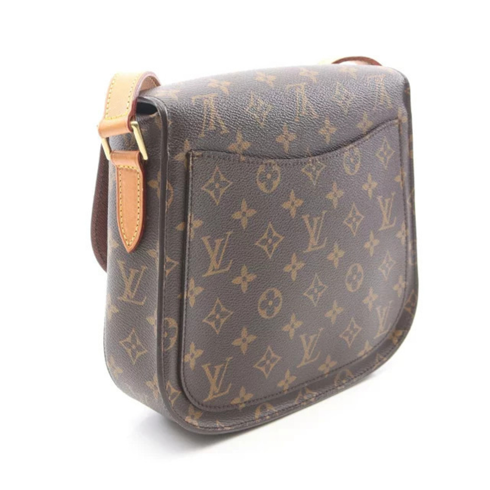 Louis Vuitton Brown Shoulder Saint Bag Leather Monogram Cloud Canvas